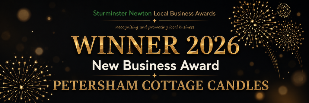 Petersham Cottage Candles winner of the 2026 Sturminster Newton Local Business Awards New Business Award.